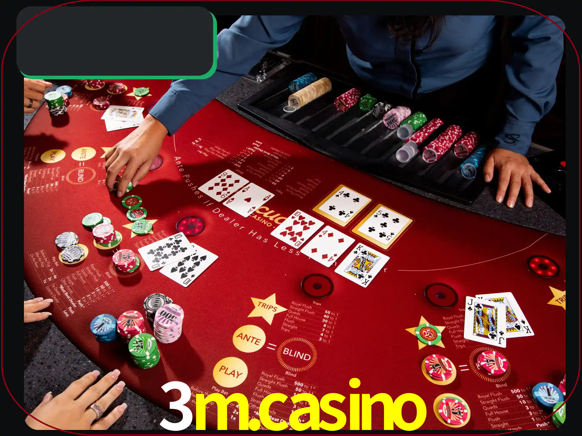 Jogue pôquer com pessoas reais em uma mesa.