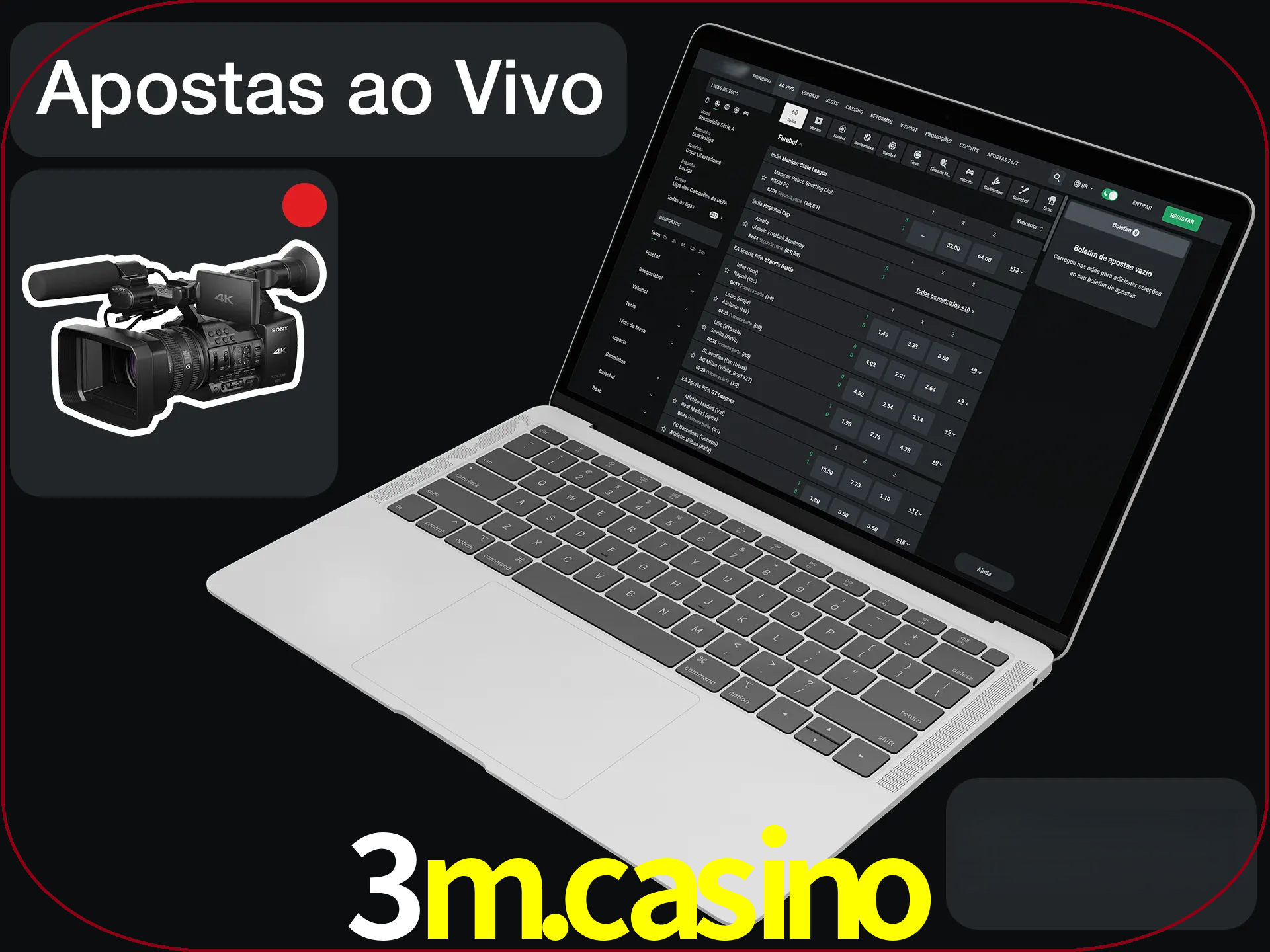 Aposte em formato ao vivo em nosso site.