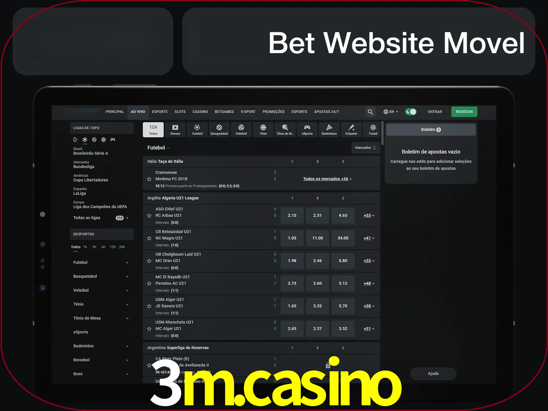 Use nosso website em qualquer dispositivo.
